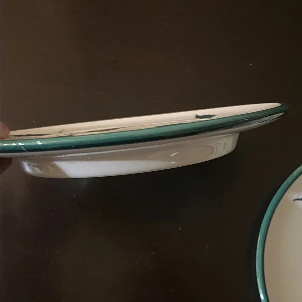 Cost Plus Set of 2 Festive Cake Plate with Holly Design. Spain.